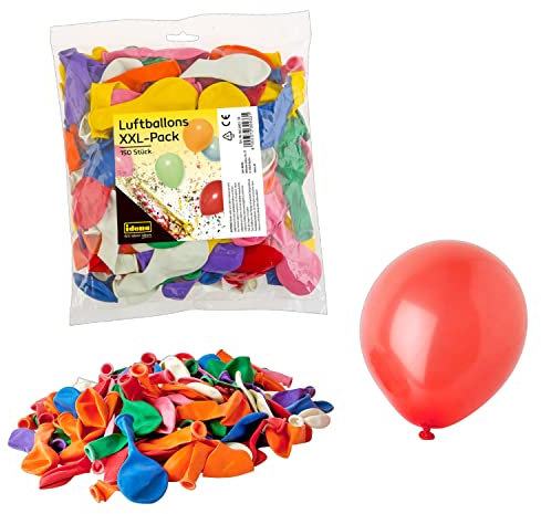 Luftballons XXL-Pack, 150 Stück, sortiert Kindergeburtstag, Dekoration, Mottoparty, Karneval