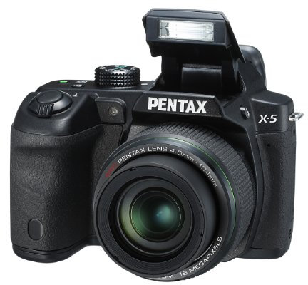Pentax X5 Bridge Camera - Black (16MP, 26x Wide Angle Optical Zoom) 3 inch Tilt LCD