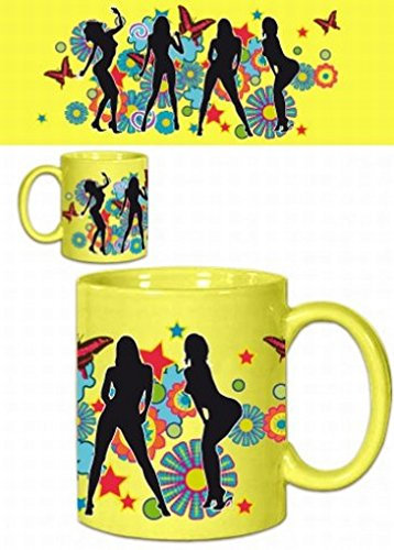 1art1 Schöne Frauen Silhouetten, Psychedelic Dance Foto-Tasse Kaffeetasse 9x8 cm