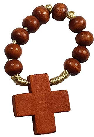 KVN Fingerrosenkranz Holzperlen Hellbraun