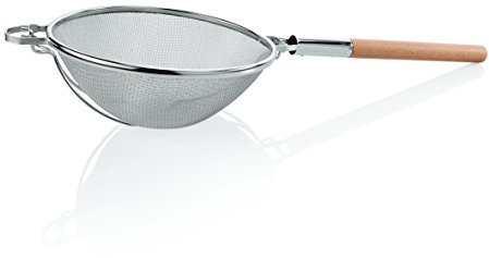 Setaccio grande in acciaio cromato – Con mittelfeinem, verzinntem tessuto e manico rotondo, Xtra prezzo valore/diametro: Ø 35 cm