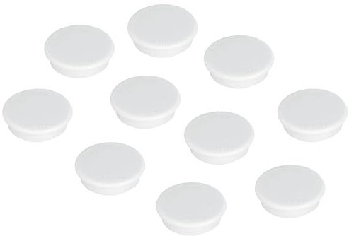 FRANKEN Magnete Stark Rund, 10 Stück, Hochwertige Haftmagnete für Büro, Haushalt, Werkstatt mit hoher Haftkraft, ideal für Whiteboards, Kühlschrank, Plantafeln oder Schaukästen, 38 mm, Weiß, HMS36 09