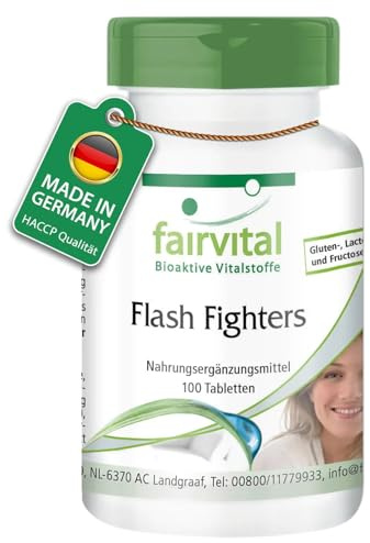 fairvital Flash Fighters, 100 Tabletten, VEGAN, mit Isoflavonen, Dong Quai, Mönchspfeffer u.v.m.