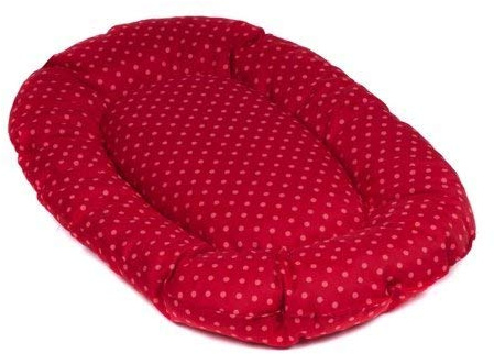 adena Hundekissen oval 80 x 49 cm - Tupfen rot
