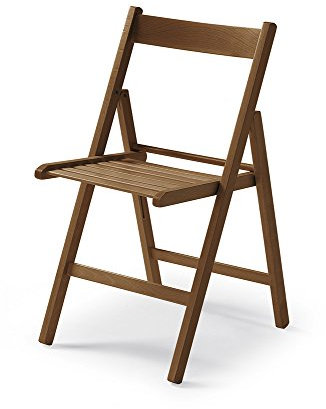 BUIANI Silla Plegable de Madera Color Nogal