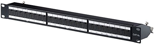 EFB Elektronik GmbH Patchpanel STP 24xRJ45 Cat.6A/Class EA, 19 1HE, RAL9005 Schwarz, 37656.1