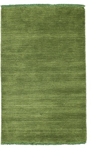 RugVista Handloom Fringes Teppich, 80 x 120 cm, Grün | Moderne, Rechteckig, Niedriger Stapel, Nur chemische Reinigung, Wohnzimmer, Esszimmer, Schlafzimmer, Diele