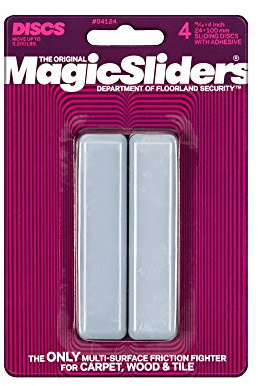 Magic Slider Rectangular Self-Stick Furniture Sliders 15/16 x 4, Heavy Duty Surface Protectors for Floors, Wood, Tile, Carpet & Vinyl Easy Glide Adhesive Pads for Furniture Legs Pack of 4