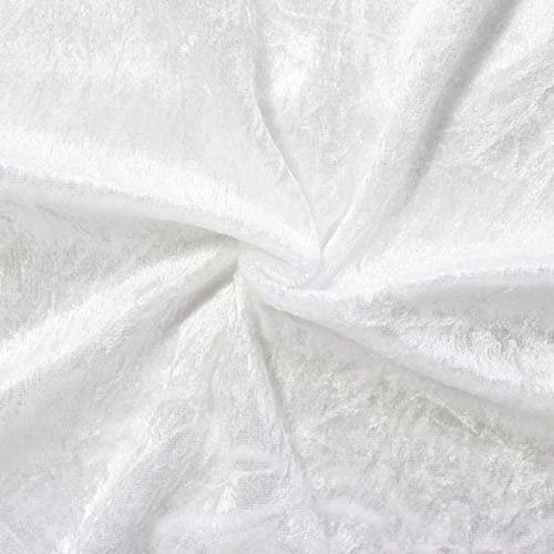 STOFFKONTOR Pannesamt Stoff - Meterware, weiss - zum Nähen von Bekleidung, Kostümen, Dekorationen