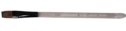Daler-Rowney Graduate Watercolour Brush, Pony & Synthetic Blend, Short Handle, Flat Wash, 1/2in