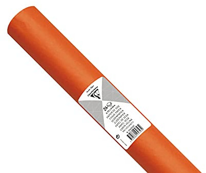 Clairefontaine 394058C Seidenpapier (Packung mit 24 Bögen, 50 x 75cm, 18 g/qm, ideal für Deko und Bastelprojekte) 1 Pack, orange
