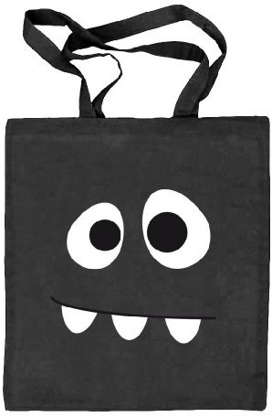 Shirtstreet24, MONSTER, Karneval Fasching Kostüm Stoffbeutel Jute Tasche, Größe: onesize,schwarz natur