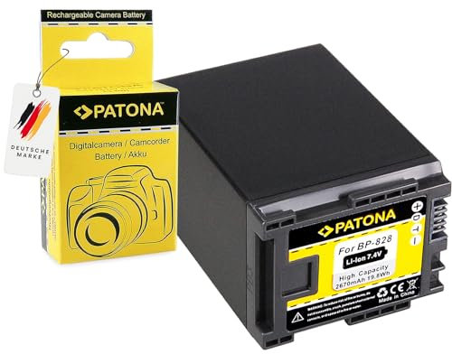 PATONA BP-828 Batteria 2670mAh compatibile con Canon Camcorder FS11 FS21 FS22 HF10 HF20 HF100 HG20 XA20 XA40 XA60 Legria FS200 FS306 FS406 GX10 HF G10 G40 G50 M30 M40 M400 S10 S100 BP828 BP 828