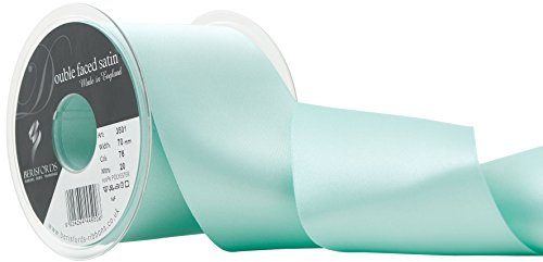 Berisfords Double Faced Satin Ribbon, Aqua, 70 mm Width, 20 metre Length