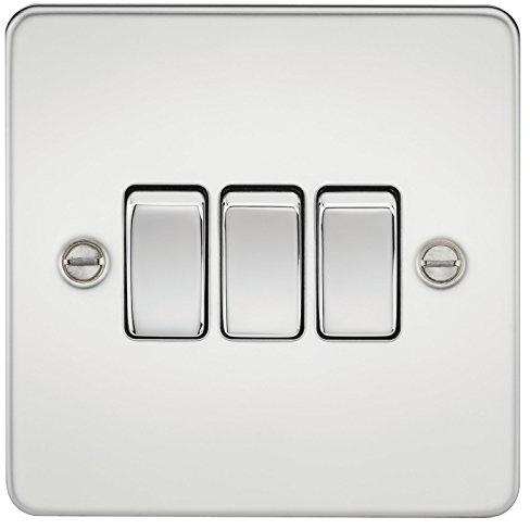 Knightsbridge FP4000PC FPAV4000PC Flat Plate 10A 3G 2 Way Switch-Polished Chrome