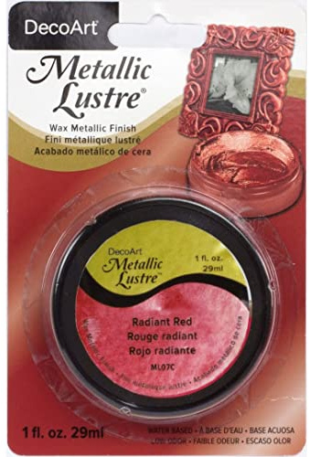 DecoArt Americana Metallic Lustre Jar Of Paint, Acrylic, Radiant Red, 15 x 10 x 2.50 cm