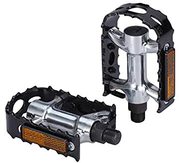 BBB Fahrradpedale Aluminium-Pedalkörper Beidseitige Reflektoren Urban Bike Pedale MTB Big Feet BPD-16, schwarz, one Size
