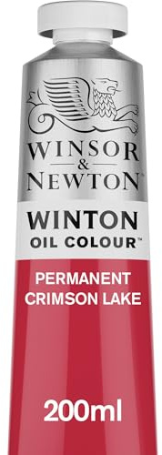 Winsor & Newton 1437478 Winton, feine hochwertige Ölfarbe - 200ml Tube mit gleichmäßiger Konsistenz, Lichtbeständig, hohe Deckkraft, Reich an Farbpigmenten - Permanent Karmesinlack