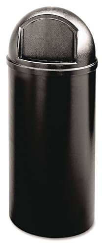 Rubbermaid Commercial Products Marshal Classic Waste Bin Container with Retainer Bands 56.8 Litre Black FG816088BLA