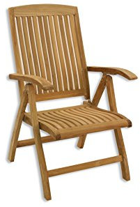 Klappsessel TEAK KINGSBURY verstellbar Garten Stuhl Sessel