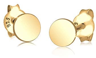Elli Ohrringe Damen Kreis Basic Geo Trend in 925 Sterling Silber Vergoldet