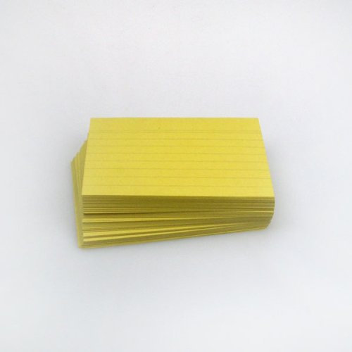 Karteikarten, 100 Stück, liniert, 190 g (gelb, DIN A6)