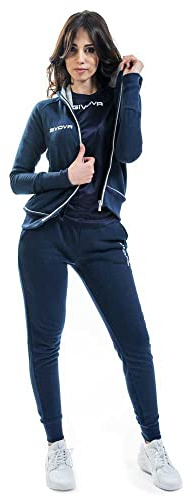 GIVOVA TUTA KING STAR DONNA FELPA BLU/GRIGIO CHIARO