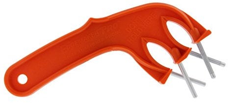 Edgemaker Knife Sharpener Pro 331- Perfect for Sharpening and Honing Any Blade: Straight, Wavy, and Serrated - Leaves a Smooth, Hard Blade - Durable, Portable, Secure, Easy to Use - Orange