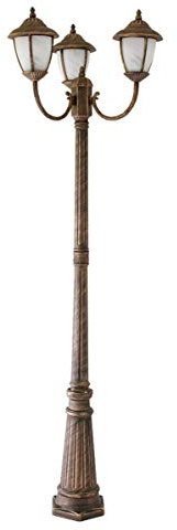 Große Standleuchte 3-flammig in braunmessing