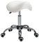 HOMCOM Sattelhocker Arbeitshocker Drehstuhl Drehhocker Rollhocker Kosmetikhocker gepolstert höhenverstellbar (Creme)