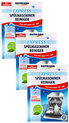 Brauns & Heitmann 3280 Express Spülmaschinen Reiniger 3 x 30 g Tabletten, Zitrone, 3 Anwendungen, Aktiv gegen Fett und Kalk, Perfekte Reinigung im Kurzprogramm, Wasser- und Stromsparend