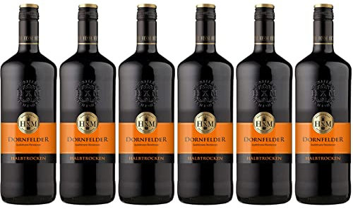HXM - Rotwein, Dornfelder Halbtrocken Qualitätswein Rheinhessen (6 x 1 l)