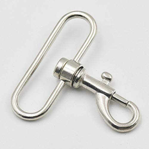 Karabinerhaken mit Drehgelenk, Metall, 50 mm, für Taschengurtband, 10 Stück