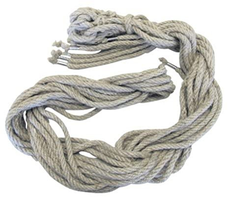 Kerbl Eurofarm 3776 Lot de 10 Cordes en Chanvre avec 4 ficelles et Clips 250 cm x 8 mm