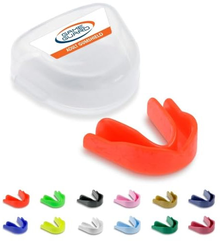 GAME GUARD - Protège-dents pour la boxe, le rugby, le hockey, le karaté et le taekwondo/protège dent pour adultes de 13 ans et plus. Approuvé CE - Protégez vos dents et vos gencives (Rouge)