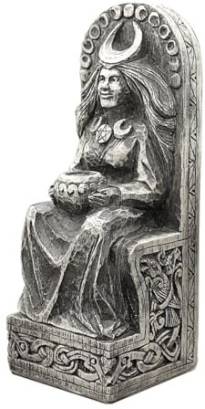 Sitzende Göttin-Statue, Dekofigur, Stein-Finish