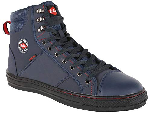 Lee Cooper LCSHOE022 Workwear SB/SRA Unisex Baseball Style Safety Shoe, Navy, 6 UK