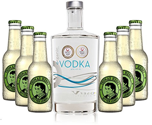Vodka Lemon Set - Organic Vodka 0,7l 700ml (40% Vol) + 6x Thomas Henry Bitter Lemon 200ml - Inkl. Pfand MEHRWEG
