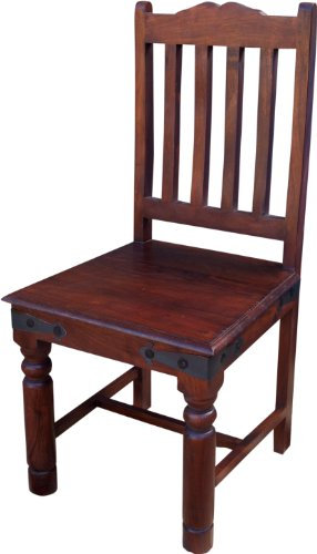 GURU SHOP Stuhl im Kolonialstil R444 Dunkel - Modell 4, 100x46x48 cm