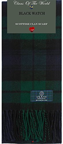 I LUV LTD Black Watch Modern Tartan Clan Scarf 100% Soft Lambswool