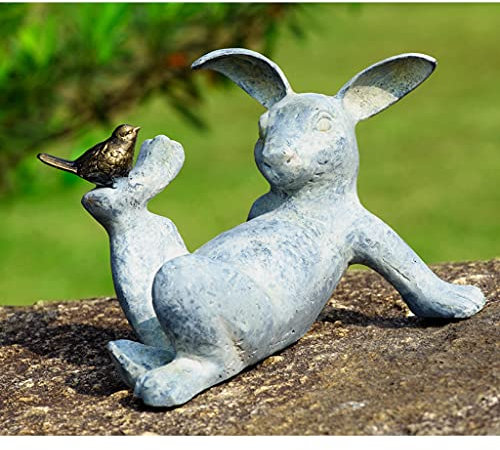 SPI Home 33674 - Verspielte Hase, Bronze Gartenskulptur