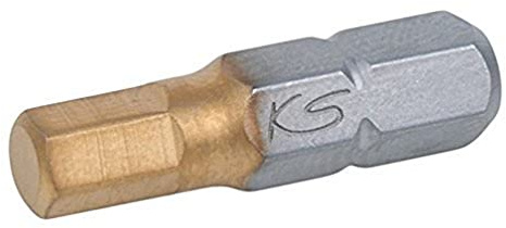 KS Tools 911.3671 1/4 TIN Bit Innensechskant, 25mm, 4mm, 5er Pack