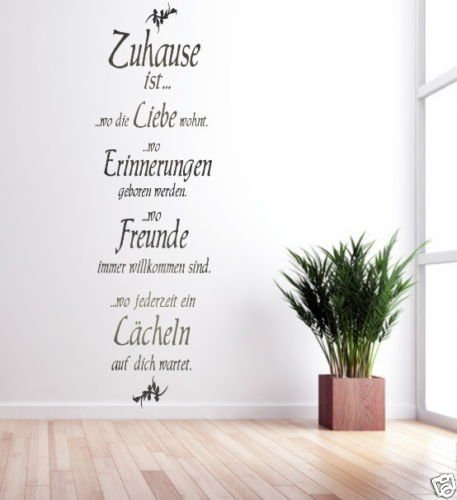 timalo® ~BANNER~ WandTattoo Zuhause ist wo die Liebe wohnt ..Wohnzimmer Wandaufkleber Flur 1pt2-pk6 (H 160 x B 49)