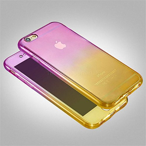 TheTransporter Slim 360 degree Protective Front and Back Full Coverage TPU Silicone Gel Case Cover For Apple iPhone 6 Plus / 6s plus (Purple/Yellow)