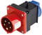 as - Schwabe MIXO Starkstromverteiler – CEE-Stecker 400V/16A/5-polig, ca. 11 kW - Starkstrom Adapter - 1 x Schutzkontaktsteckdose - Stromstation Baustelle - Außenbereich – Made Germany – IP44, 60495