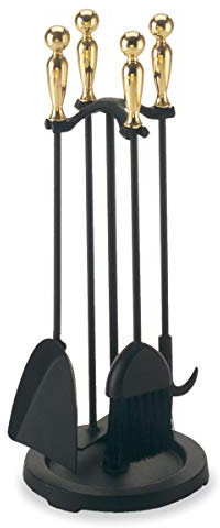 Pilgrim Home and Hearth 18020 Wood Stove Tool Set 2300 Series Pilgrim Holzofen Werkzeugset, Eisen und Messing, Matte Black, 23 Tall