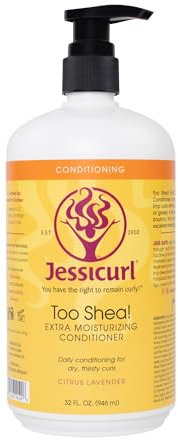 Jessicurl Zu Shea! Extra feuchtigkeitsspendender Conditioner für lockiges Haar, Zitrus-Lavendel, 32 Fl oz. Leave-in-Conditioner für trockenes Haar, Anti-Frizz-Haarprodukte