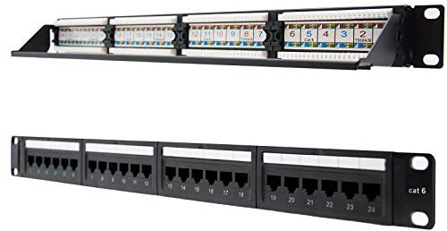 Nanocable 10.21.3124 - Panneau de Brassage de 24 Ports RJ45 Cat.6 UTP, Rack 19