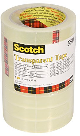 Scotch Nastro adesivo550 trasparente, 19 mm x 66 m, 8 rotoli
