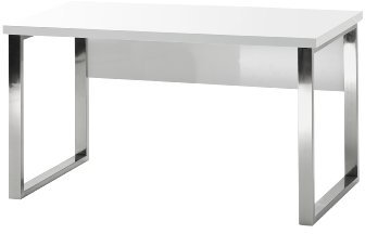 Robas Lund Bureau Blanc Brillant, très Solide LxPxH 140 x 70 x 76 cm